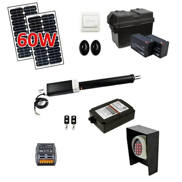 Aleko GG650UFULL ETL Listed Full Kit Gate Opener  For Single Swing Gates Up To 650-lb GG650UFULL-UNB